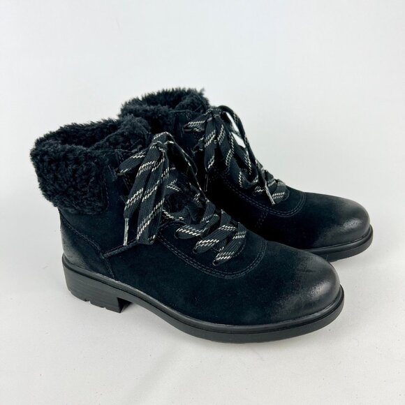 Ugg Womens Harrison Cozy Lace Up Boot Black Waterproof Suede 1130440 size 7 - Picture 1 of 16
